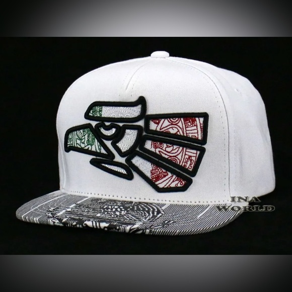 MEXICAN MEXICO Hat Hecho En Mexico Eagle Aguila Snapback Flat Bill Baseball Cap - Picture 2 of 8